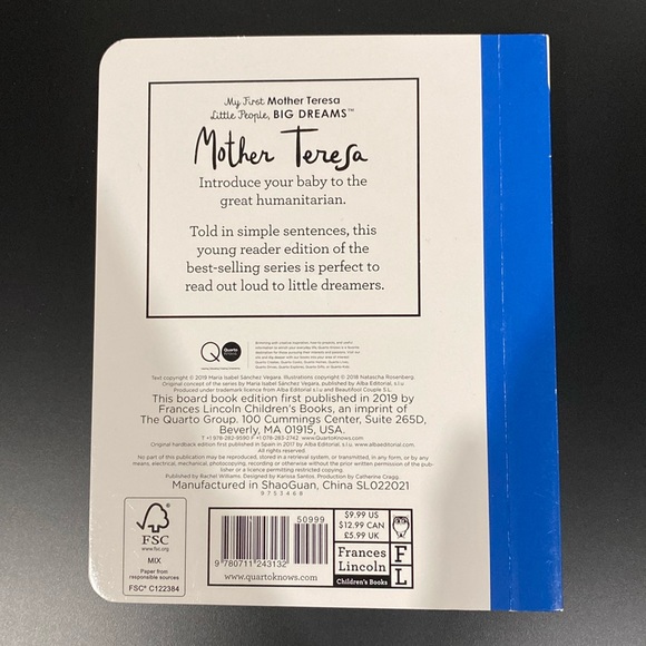 Little People, Big Dreams: My First Mother Teresa - Children’s Board Book - Picture 2 of 7